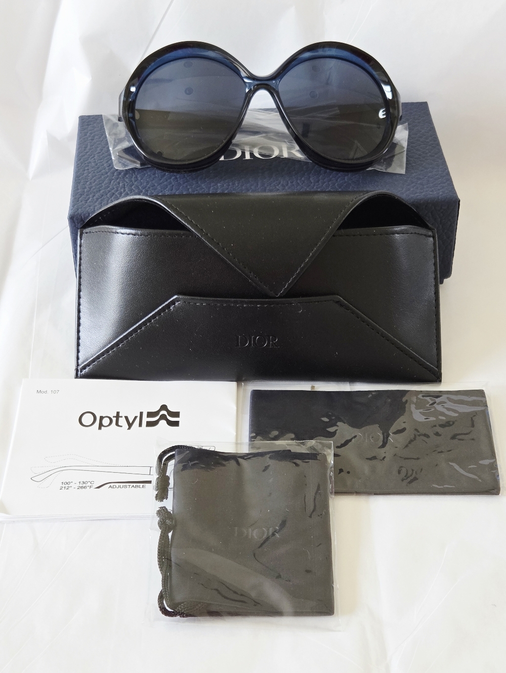 Authentic Brand New CHRISTIAN DIOR Women Blue Round Sunglasses
